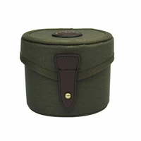tourbon canvas fly fishing reel storage case large capacity durable reel shaft protective box wholesale