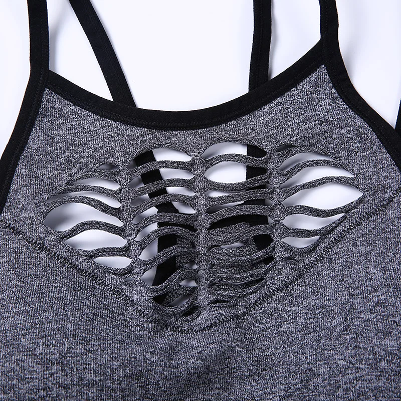 Ld.alice Women Mesh Out Sports Bra Sexy Hollow Spaghetti Shoulder Straps Fitness Yoga Vest Running Breathable Ladies Clothes Top | Спорт и