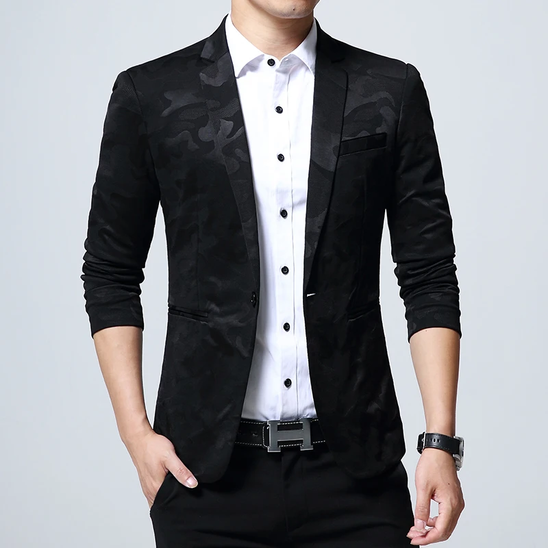 2018 г. Модные мужские костюм Сияющий узор Роскошные Повседневное Мужская Камуфляж