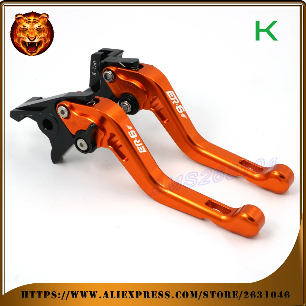 

Adjustable Short Brake Clutch Levers For kawasaki ER-6F ER6F 2006 2007 2008 BLUE GREEN Black Red Motorcycle Accessories Logo