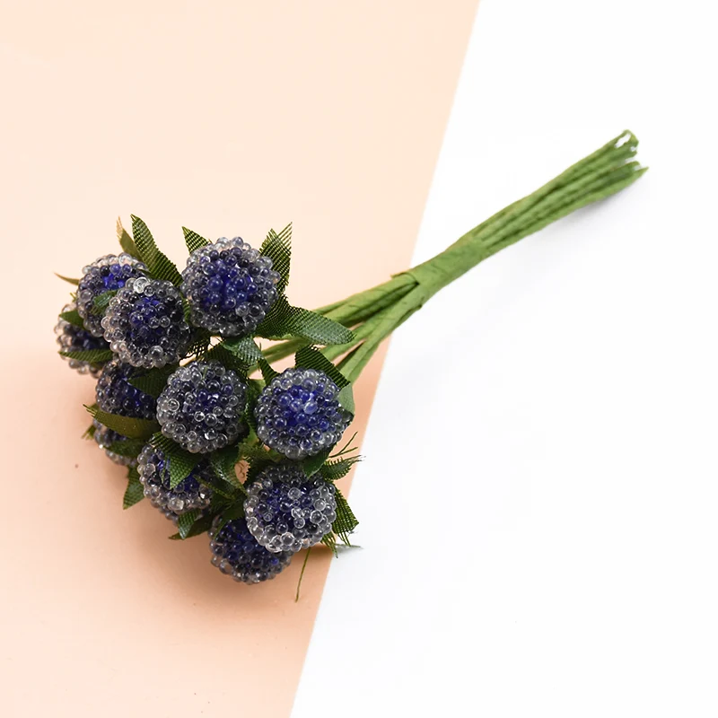 dark blue 12 шт. искусственные растения, вишня, искусственные фрукты, вазы для украшения дома, свадебные аксессуары, оформление, Подарочная коробка «сделай сам», скрапбукинг - Цвет: dark blue