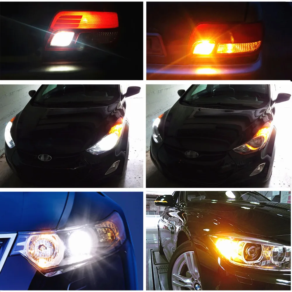 WLJH 2x1157 светодиодный сигнал поворота для автомобиля BAY15D 7528 2057 Авто переключатель