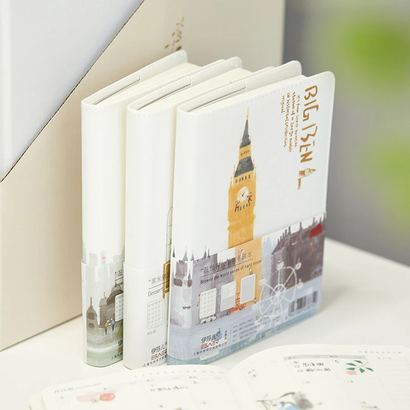 

MIRUI Creative Washed leather handbook Japanese cute color page small fresh student notebook plan book School Office Supplies