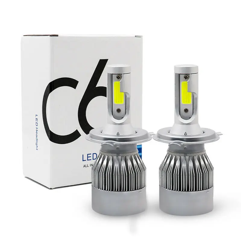 Universal 2pcs Headlights COB C9 H4/9003/H10 LED 200W 40000LM 6000K Car Headlamp Set Hi/Lo Beam Auto Bulbs | Автомобили и