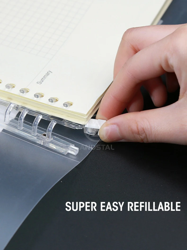 Andstal Super Soft Cover Loose Leaf Notebook M&G Notebooks Refillable 30 plus 60 sheets for office school supplies stationery
