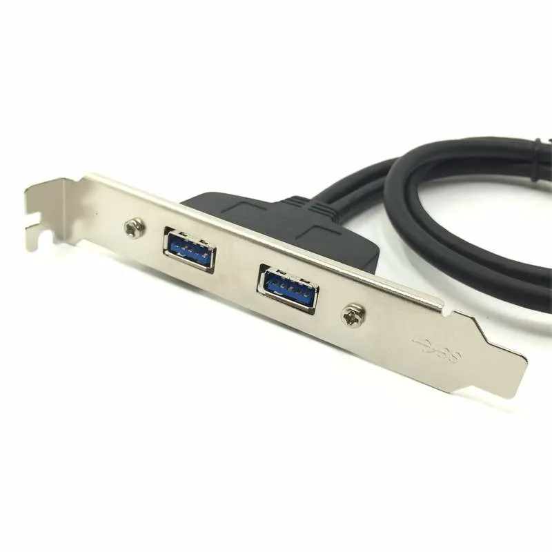 Материнская плата USB 3 0 19 / 20 контактный разъем к 2 портам Женский кабель для