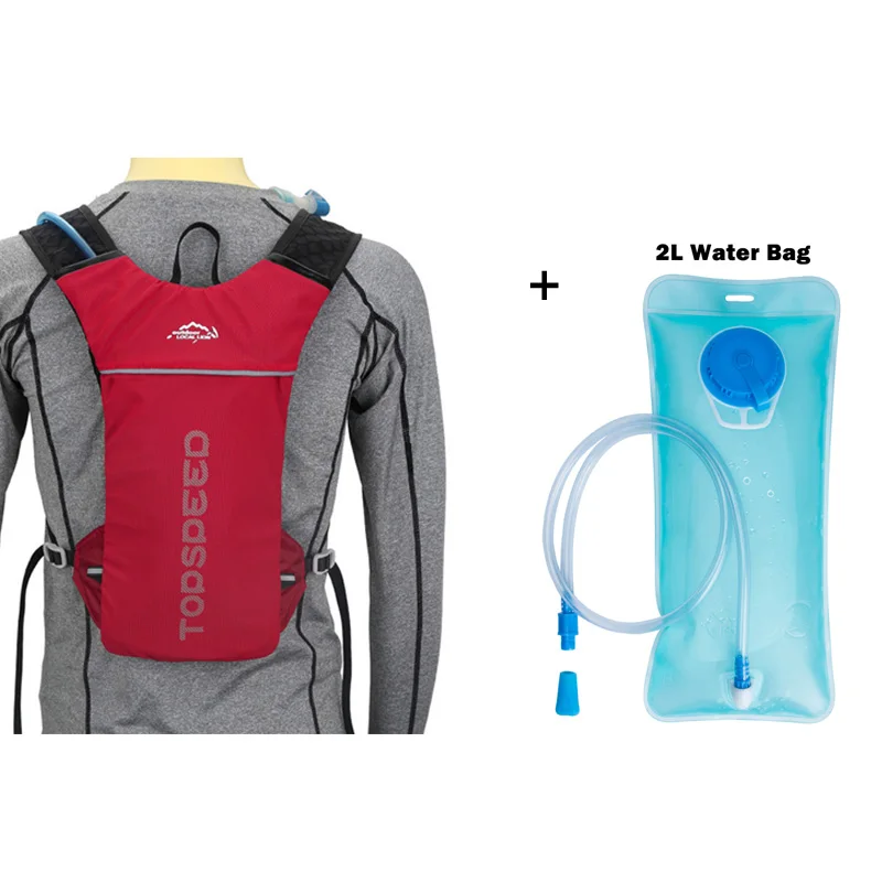 Red with water bag Сумка для бега, велосипедный рюкзак, велосипедная Сумка для бега, рюкзак, гидратация, мужские спортивные сумки, светильник, водонепроницаемый, для езды на велосипеде, рюкзак - Цвет: Red with water bag