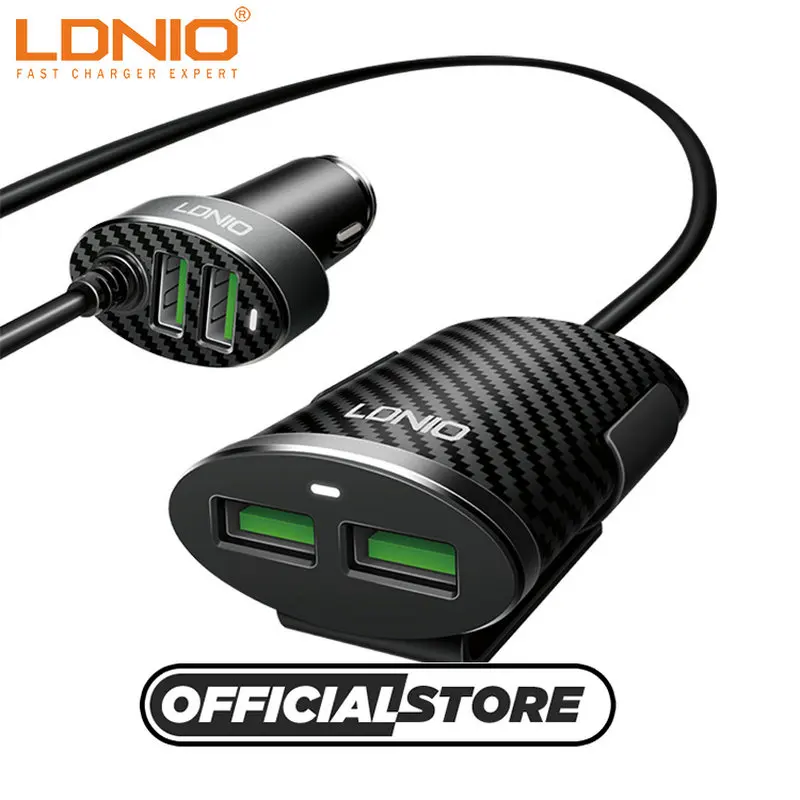 LDNIO c502 автомобильное usb зарядное устройство спереди и сзади 2 двойной 4 порта зарядное устройство для телефона автомобильное зарядное устройство для htc, Samsung, huawei, xiaomi, redmi