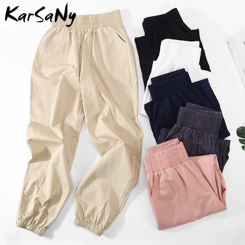 KarSaNy/мешковатые брюки карго для женщин Pantalon Femme широкие белые женские Cargo