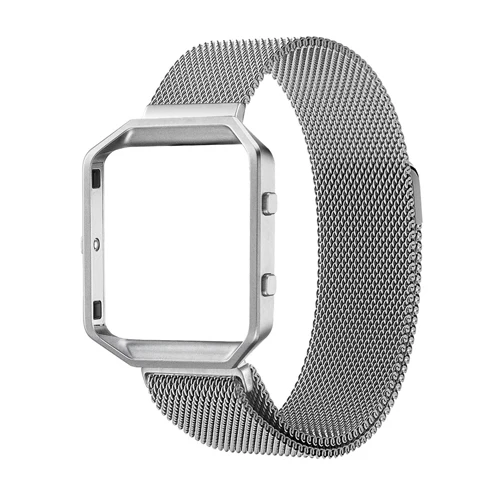silver Хохлатая Миланская петля ремешок для fitbit blaze ремешок с рамкой из нержавеющей стали ремешок для часов магнитный замок Браслет для fitbit blaze - Цвет ремешка: silver