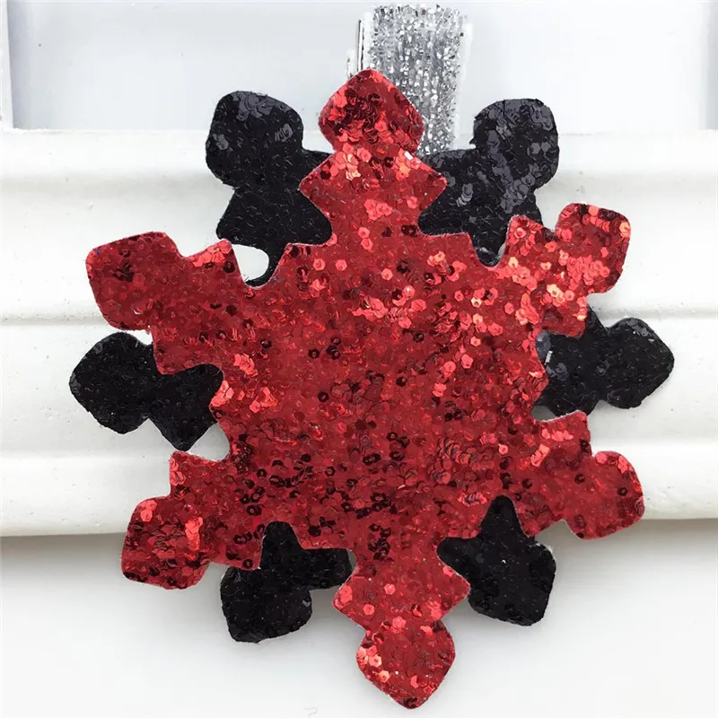 8 Red Black Модные детские головные уборы для девушек блестящая заколка для волос заколки-снежинки Детские аксессуары для волос Дети блестки челка клип заколки - Цвет: 8 Red Black