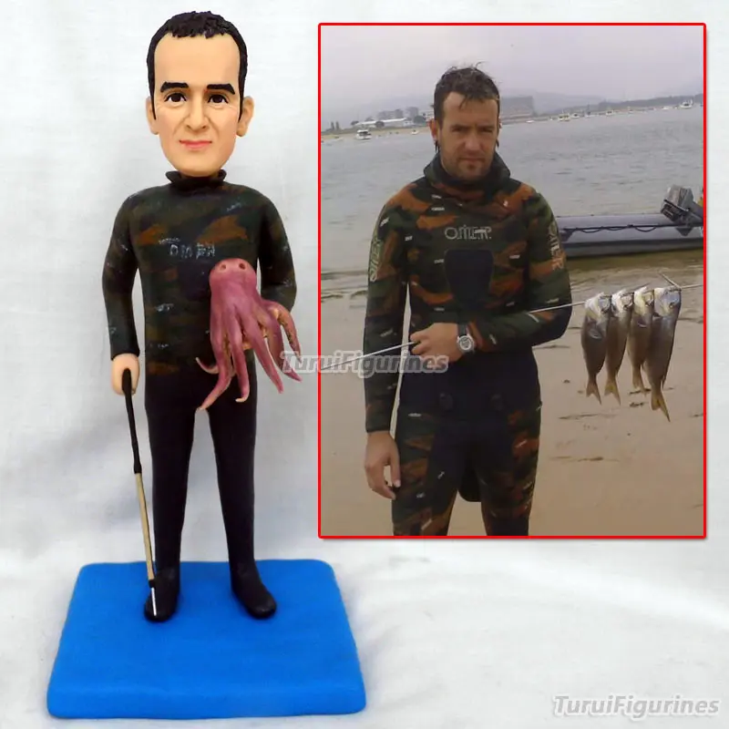 Фигурка ныряльщика Спортивная 100% ручная работа на заказ пирог день рождения или