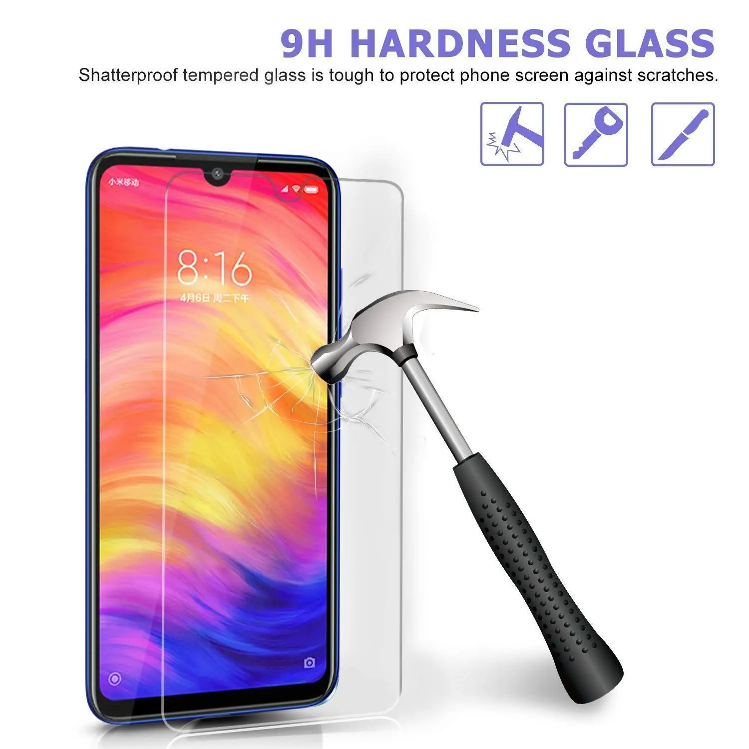 Закаленное стекло для Xiaomi Redmi Note 7 Pro 2 шт. Защита экрана Note7 защитная пленка |