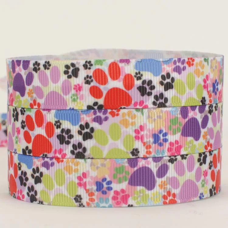 Новый 5/8 &quot16 мм цвет Собачья лапа ленты печатным рисунком корсажная лента