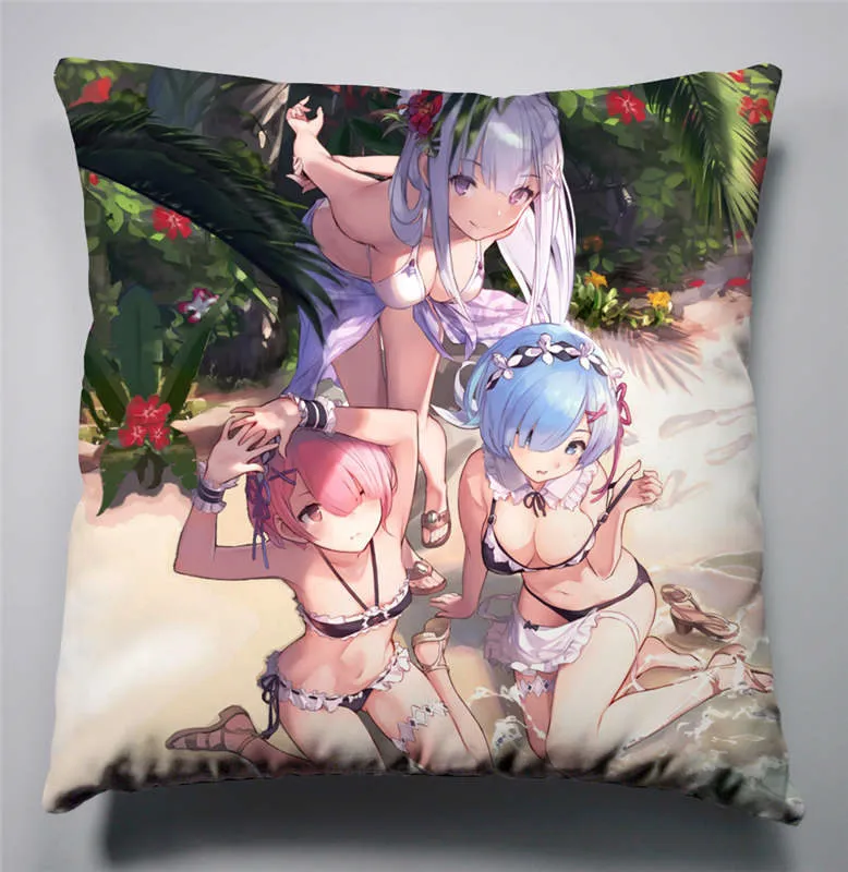 13 Аниме Манга Re Zero kara Hajimeru Isekai Seikatsu подушка 40x40 см наволочка сиденье постельные принадлежности Подушка 010 - Цвет: 13