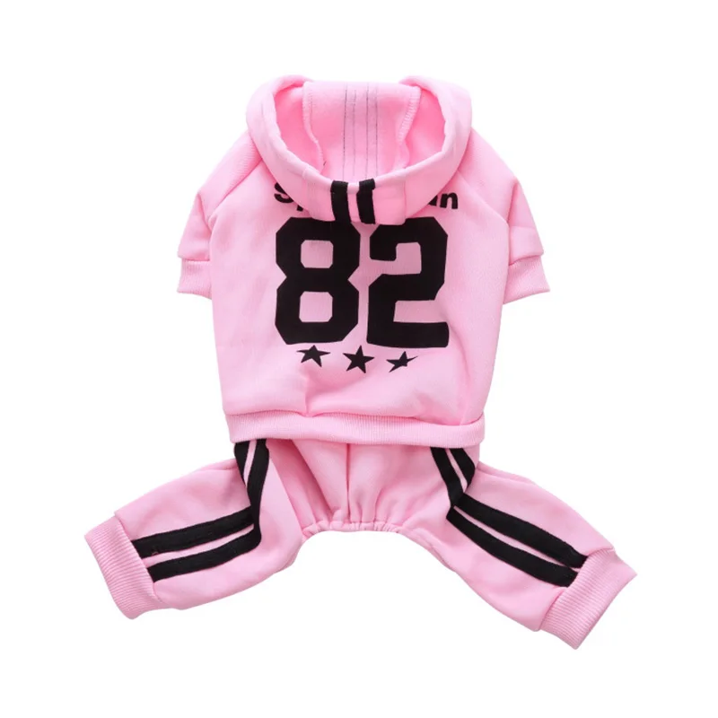 Милая куртка для собак с цифрами спортивная одежда Весенняя толстовка капюшоном