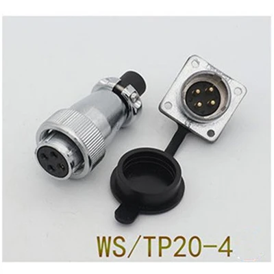 WS20-4Pin 1 комплект WS20 авиационным соединителем 2/3/4/5/6/7/9/12 штепселный Разъем гнездо мужской и женский авиации круговой Мощность Кабельный разъем - Цвет: WS20-4Pin