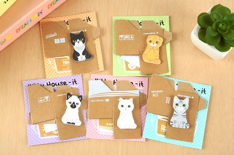 Kawaii корейские канцелярские товары Kitty House дизайн животных липкий блокнот для кошки бумажный милый Post It Notes