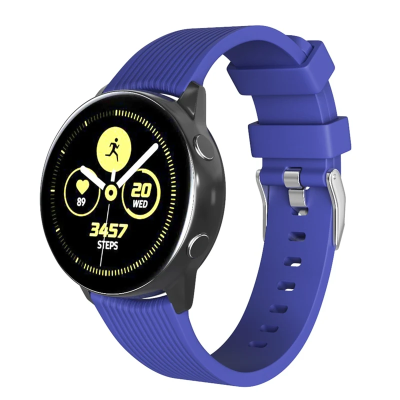 Подходит для Galaxy Watch Active полосатый силиконовый ремешок для повседневной одежды с ремешком 20 мм