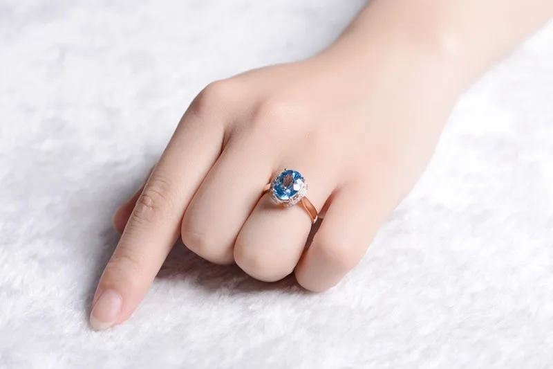 ZOCAI натуральная 3,0 Ct настоящий топаз 0,16 Ct настоящий diamond18K розовое золото кольцо с крапановой закрепкой камня Помолвочное, обручальное кольцо группа W06195