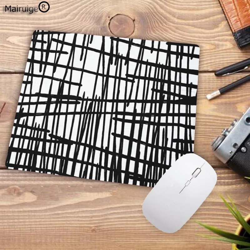 Игровой коврик для мыши Mairuige с черными акварельными полосками 22x18 см|Коврики