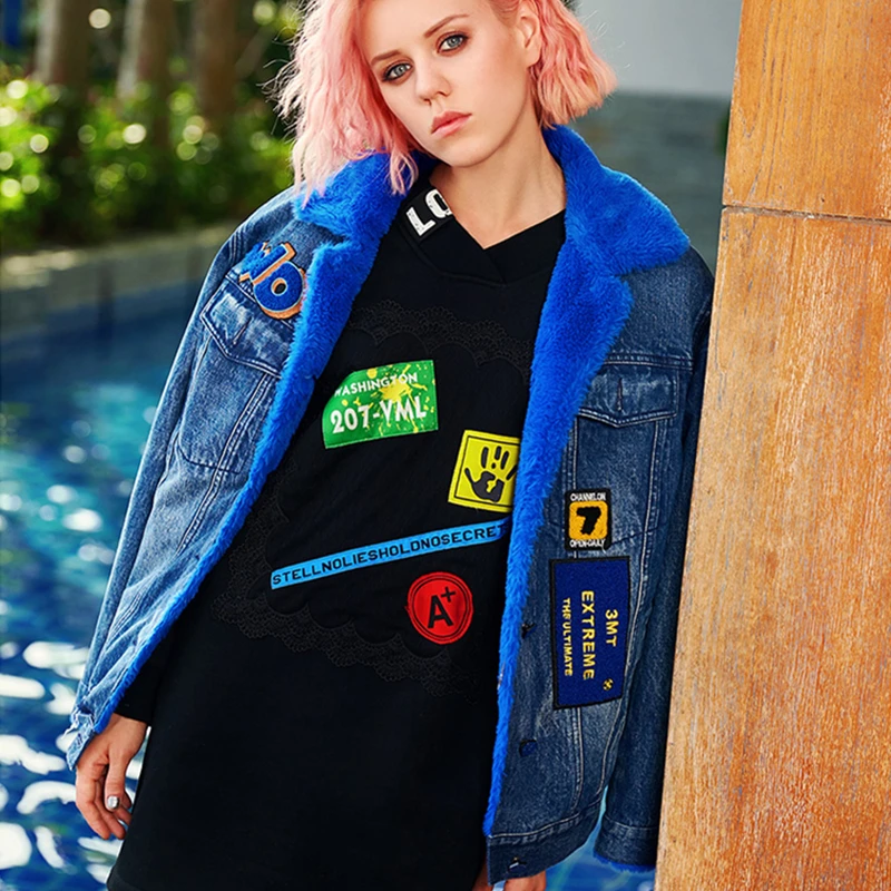 2018 Женская зимняя новая Толстая теплая джинсовая куртка парки винтажная модная