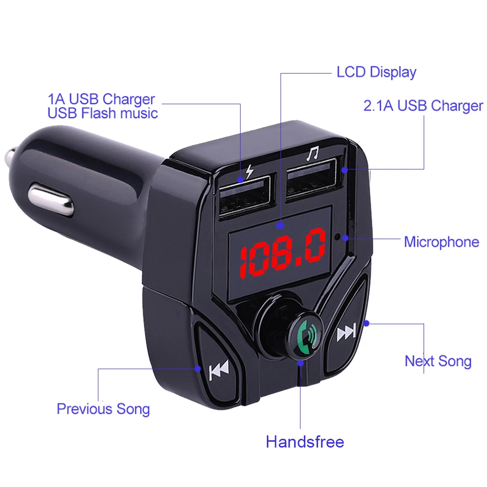 Bluetooth A2DP автомобильный комплект беспроводной fm-передатчик громкой связи 3.1A Быстрая зарядка двойной USB зарядное устройство lcd TF карта Автомобильный MP3-плеер модулятор