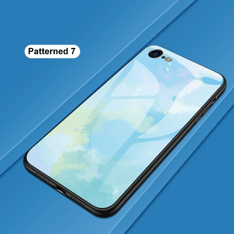 Pattern 07 Закаленное Стекло чехол для телефона для samsung Galaxy Note 10 плюс 8 9 Samsung Galaxy A40 A50 A70 Samsung Galaxy S7 край Edge S8 S9 S10 плюс Samsung Galaxy A6 A8 плюс Plus Samsung Galaxy A7 A9 чехол Coque - Цвет: Pattern 07