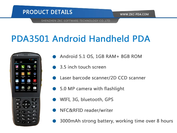 Оптовые продажи PDA сборщик данных Android qr-код сканер PDA NFC RFID КПК
