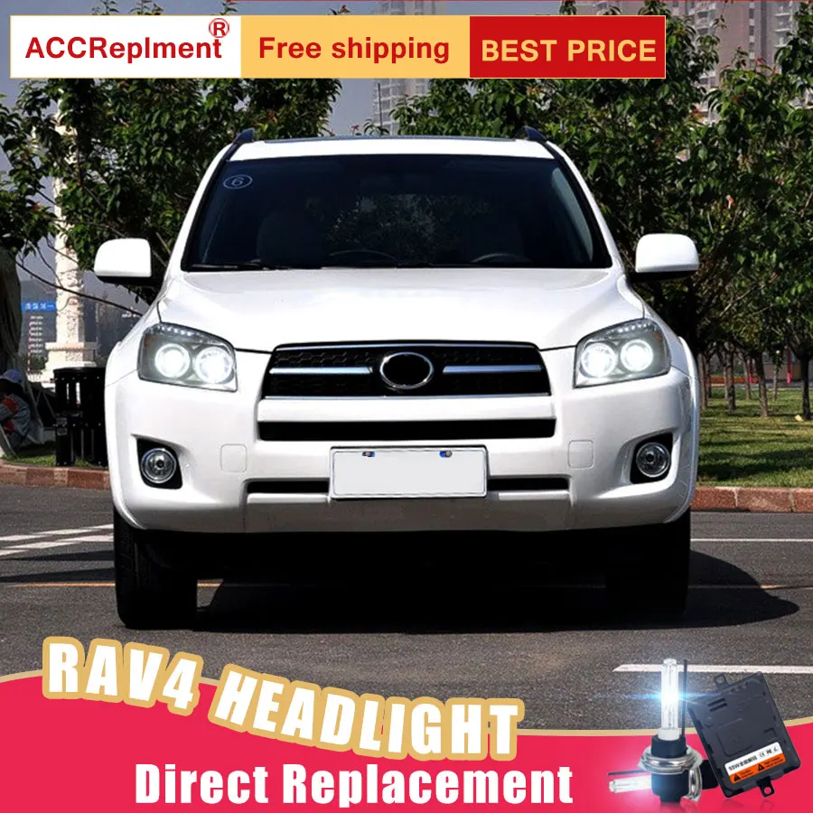 2 шт. светодиодный фары для Toyota RAV4 2009 2013 Автомобильные ангельские глазки комплект