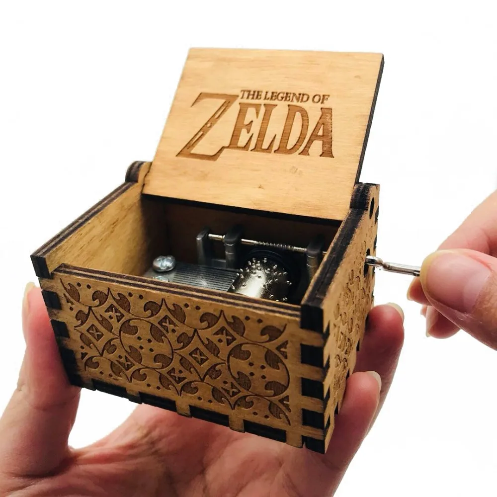 Hand Crank Musical boxes The Lelend of Zelda Music box Anonymity Antique Carved wooden Christmas birthday gifts Caixa De Musica | Дом и сад