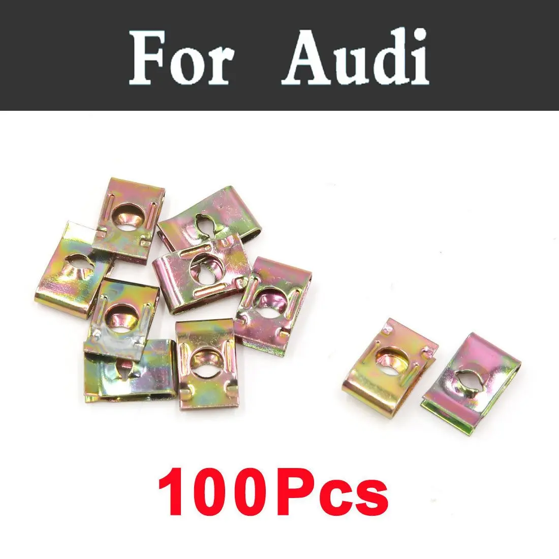 

High-Quality 100pcs Car Styling Metal Door Panel Spire Screw U-Type Clips Parts Fastening For Audi A3 A4 A5 A6 A7a8 Q3 Q5 Q7