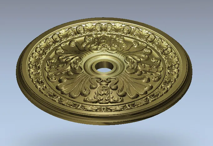 

3D Round plate ring Relief Model in STL format for CNC Router Carving Engraving Artcam aspire R19