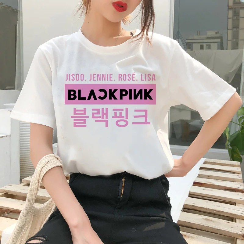 4040 Blackpink Kill This Love Футболка Harajuku LISA JISOO JENNIE ROSE 90s мультяшная футболка женская модная футболка женская футболка Ullzang - Цвет: 4040