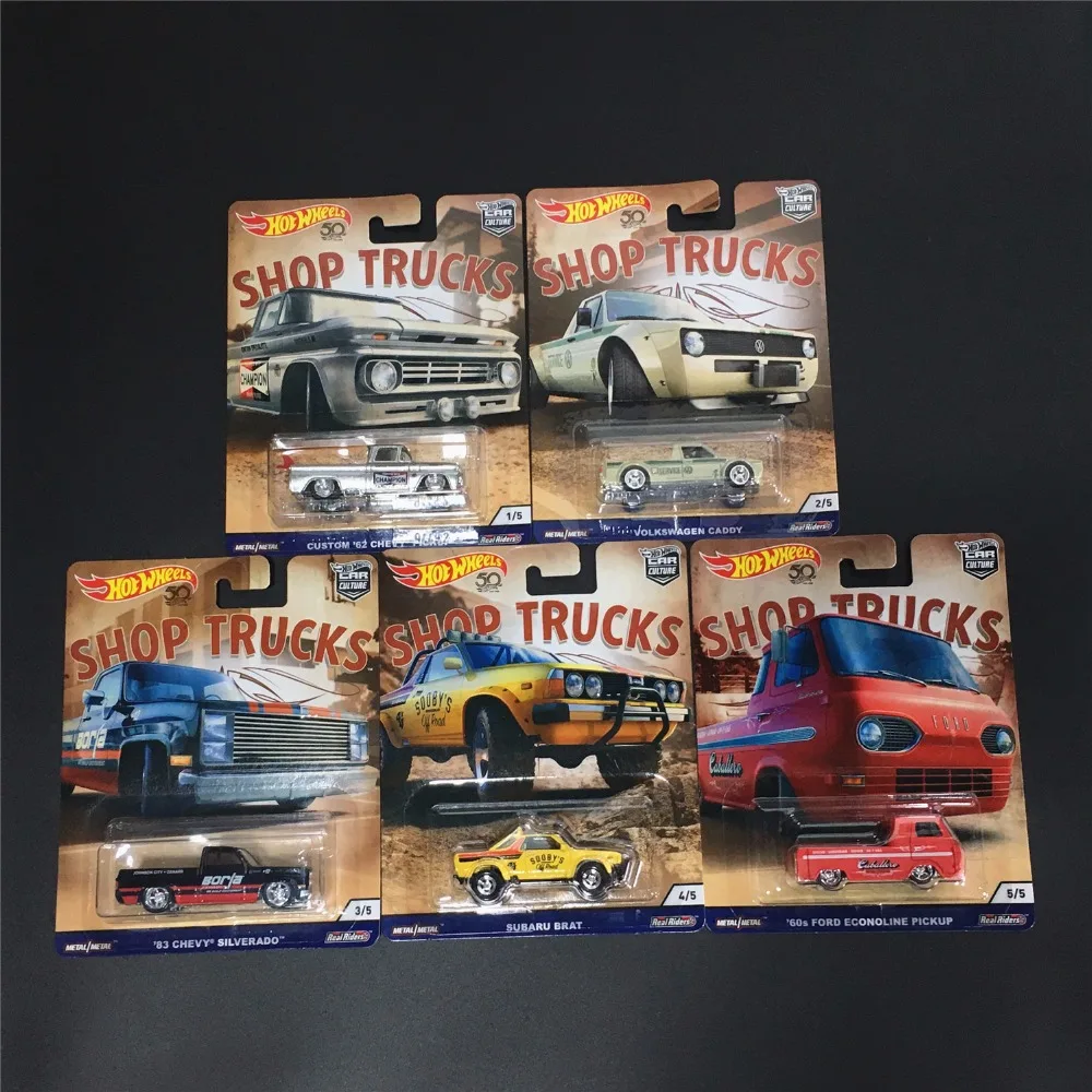 Hot Wheels Car Culture Shop Trucks CHEVY PICKUP SILVERADO SUBARU BRAT коллекция реальных водителей
