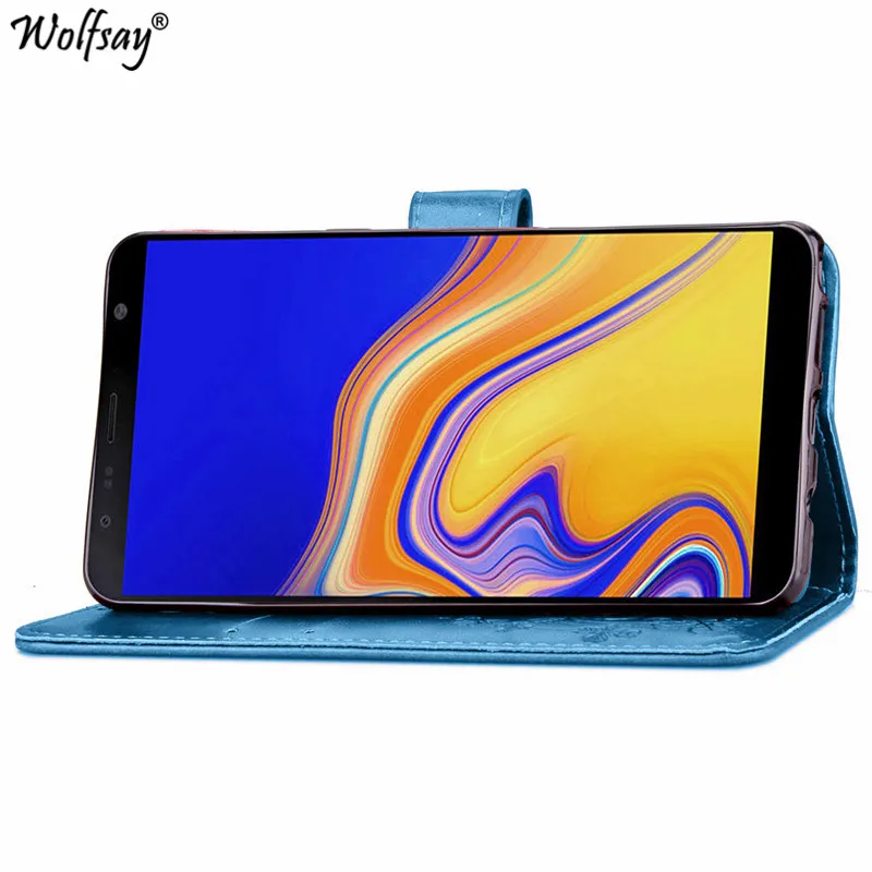 Роскошный чехол книжка для Samsung Galaxy J4 Core кошелек держатель карт
