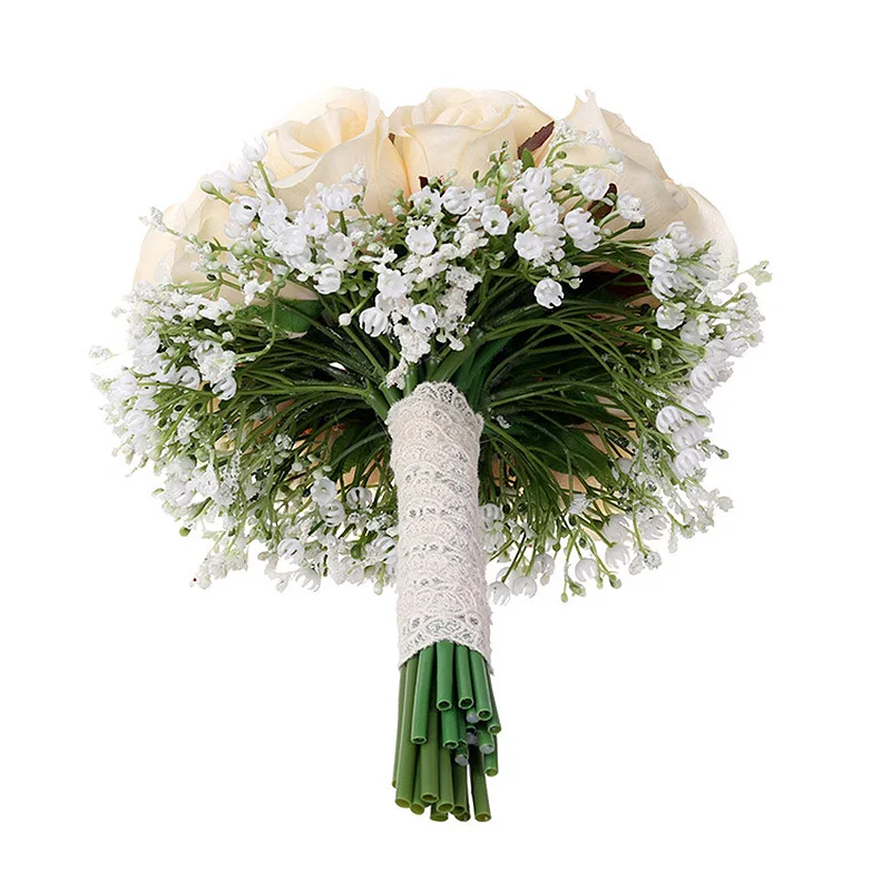 

Wedding Floral Bouquet Handmade Artificial Rose Flower Bouquet Bridal Holding Fake Flower Bouquet for Wedding Marriage