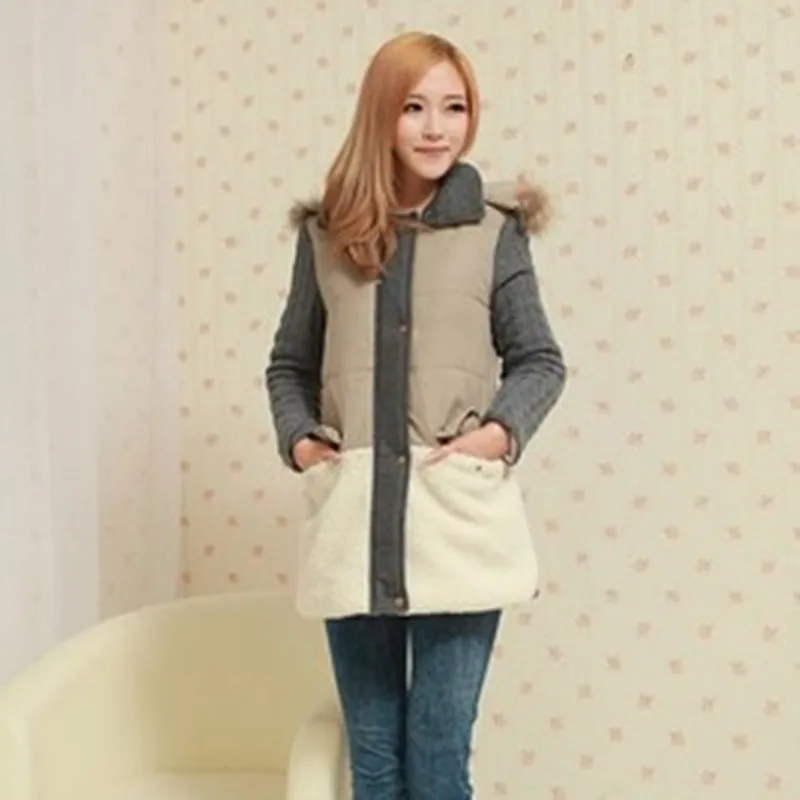 

Patchwork Women Winter Parkas XXL Cotton Thick Female Outwear Coat Casual Slim Lady Long Parkas