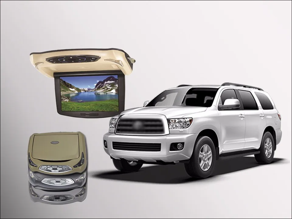 BigBigRoad для toyota sequoia, Автомобильный светодиодный экран на крыше, Поддержка HDMI, USB, FM, ТВ-игр, ИК-пульт дистанционного управления, откидной DVD
