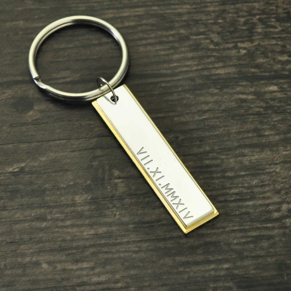 

Roman Numeral Keychain, Roman Date Keychain, Anniversary Gift, Personalized Keychain,Gift for Grilfriend,Gift for Her
