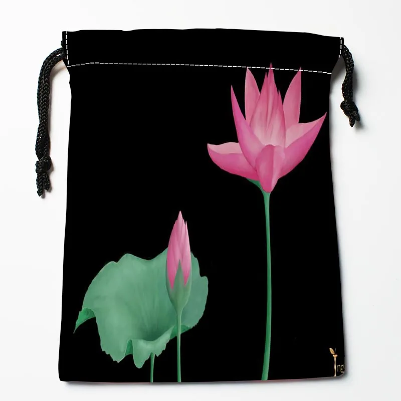 Лучшие Lotuses Рисованные Сумки на шнурке на заказ для хранения напечатанные приемные сумки компрессионные сумки размер 18X22 см сумки для хранения - Цвет: Сливовый