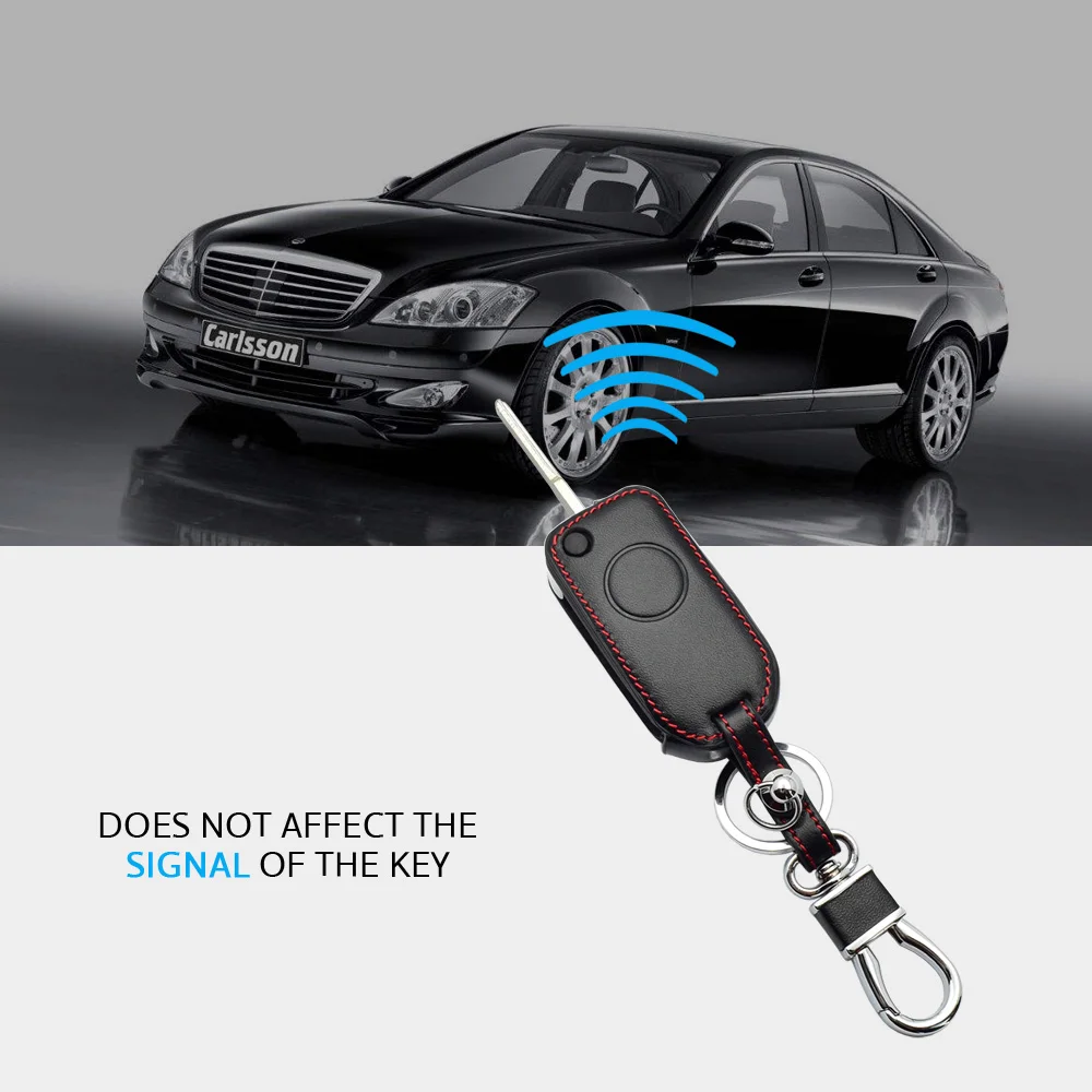 1 кнопочный кожаный флип-кейс для ключей автомобиля брелок Mercedes Benz W168 W124 W202 S500 C230