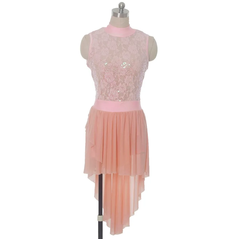 Новинка милый розовый Лирический сценический костюм для девушек кружевное трико