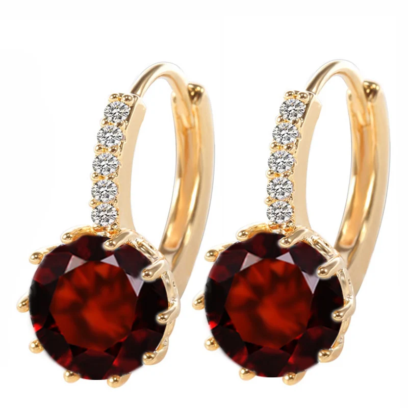 red gold MISANANRYNE 19 цветов серебро золото CZ Циркон Висячие серьги для женщин модные высококачественные свадебные серьги, ювелирные изделия - Окраска металла: red gold