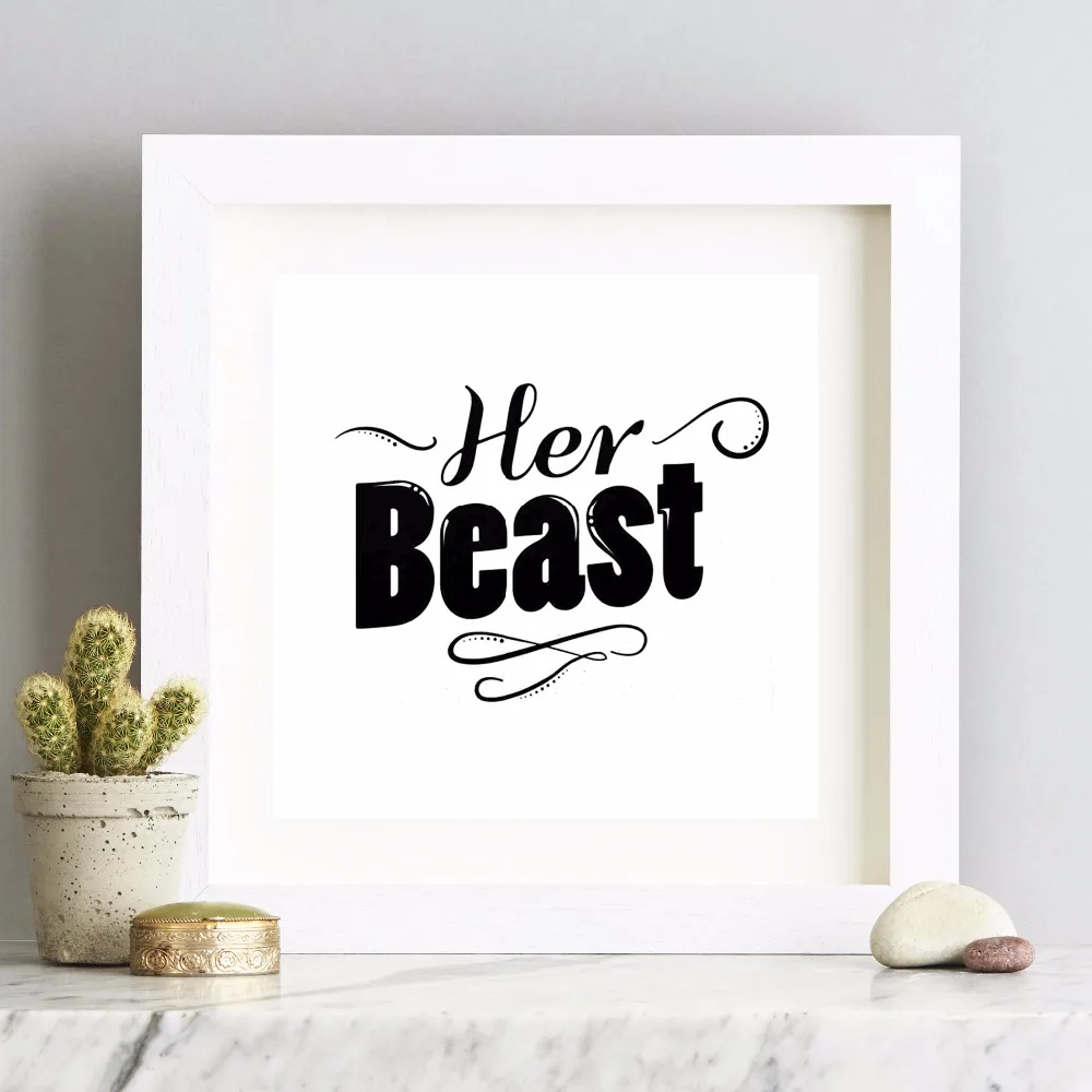 Красавица и Чудовище Цитата холст Художественная печать постер настенные