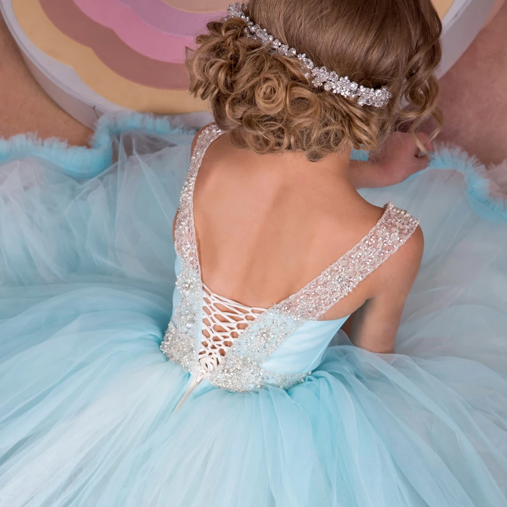 Sparkly Корсет Бальное платье Pageant Платья для Девочек Glitz Лонг Выпускного Вечера Дети