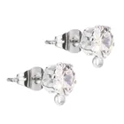 Серьги-гвоздики золотистые с фианитами, 100 шт.лот