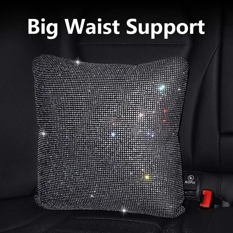 Big Waist Support Хрустальные стразы, чехол на руль, шикарный автомобильный ремень для сиденья, подушка для шеи, поддержка талии, авто аксессуары для интерьера, комплект - Название цвета: Big Waist Support