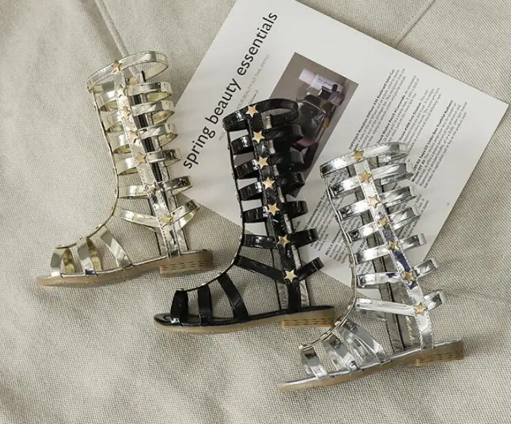 Новинка лета 2019 детские сандалии Корейская обувь для девочек с высоким и длинным