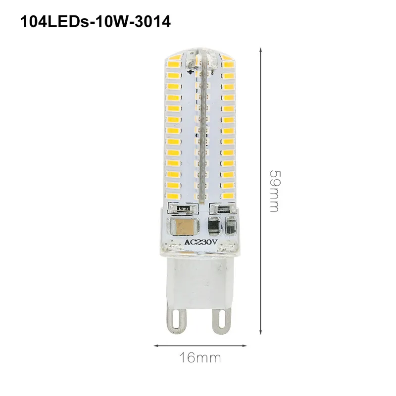 104LEDs 1 шт. Ampoule G9 светодиодный светильник для кукурузы 7 Вт 8 Вт 10 Вт 12 Вт 220 В, прожектор, лампа Bombillas для замены 20 Вт 30 Вт 40 Вт галогенная лампа 360 градусов Lamparas - Испускаемый цвет: 104LEDs